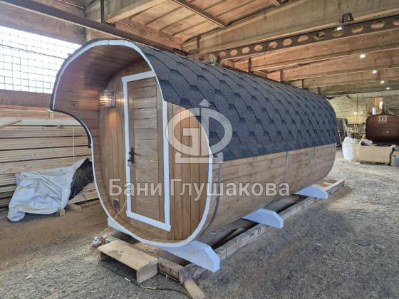 Квадратная баня бочка 4м из термодоски №82500296