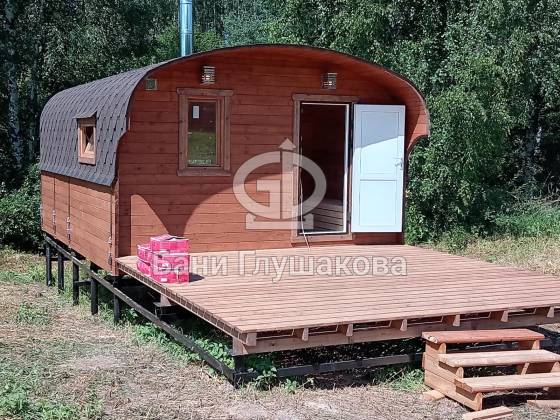 Баня «Буханочка» из бочковой термодоски 5х6